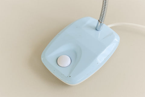 Vintage Small Pale Blue Gooseneck Desk Lamp