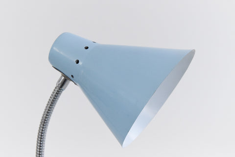 Vintage Small Pale Blue Gooseneck Desk Lamp