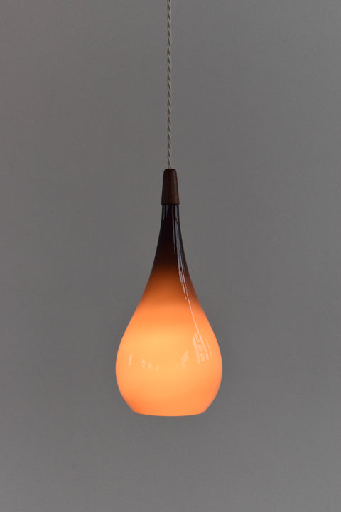 Vintage Small Purple Danish Holmegaard Glass Pendant Light Shade