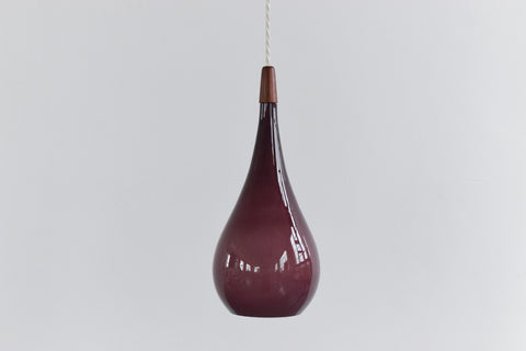 Vintage Small Purple Danish Holmegaard Glass Pendant Light Shade