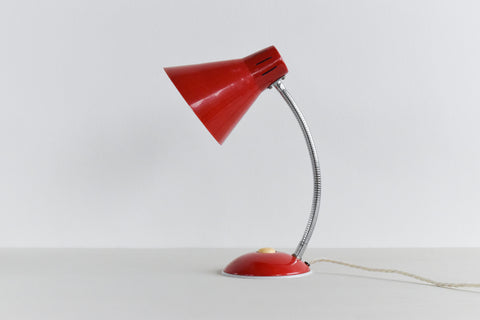 Vintage Small Red Gooseneck Desk Lamp by Searchlight