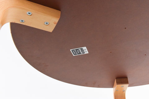 Vintage Small Round White Laminate Top Table by Alvar Aalto for Artek