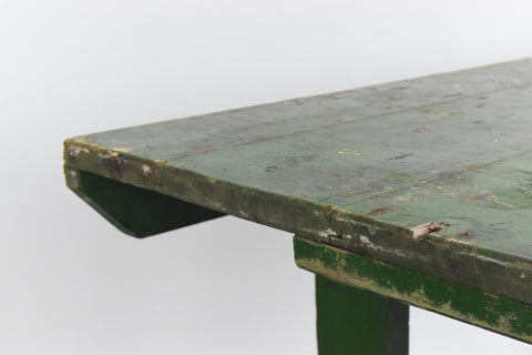 Vintage Small Rustic Green Wooden Table