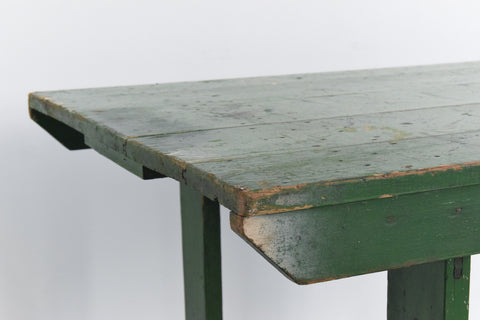 Vintage Small Rustic Green Wooden Table