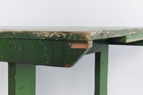 Vintage Small Rustic Green Wooden Table