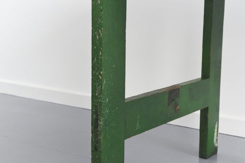 Vintage Small Rustic Green Wooden Table