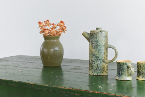 Vintage Small Rustic Green Wooden Table