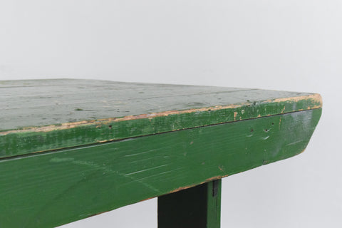 Vintage Small Rustic Green Wooden Table