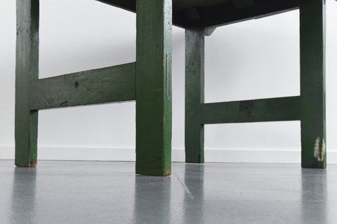 Vintage Small Rustic Green Wooden Table