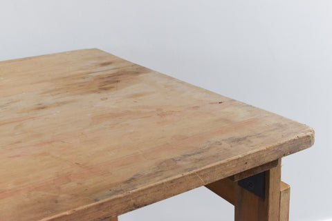 Vintage Small Rustic Wooden Folding Trestle Table