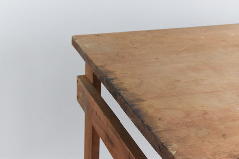 Vintage Small Rustic Wooden Folding Trestle Table