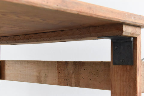 Vintage Small Rustic Wooden Folding Trestle Table, with War Department Stamp