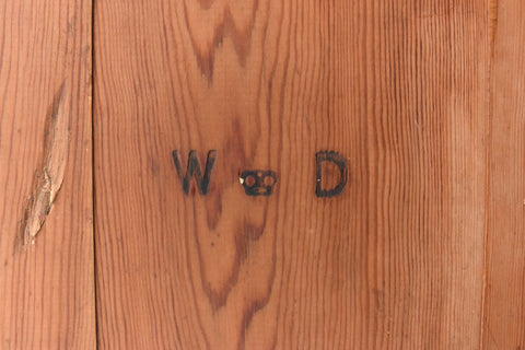 Vintage Small Rustic Wooden Folding Trestle Table, with War Department Stamp