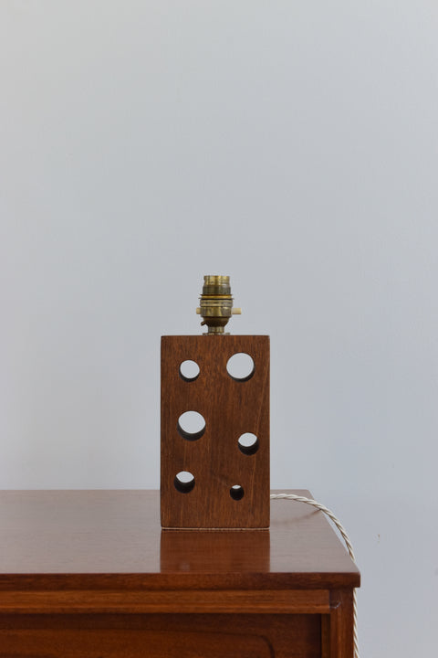 Vintage Small Sculptural Teak Table Lamp Base