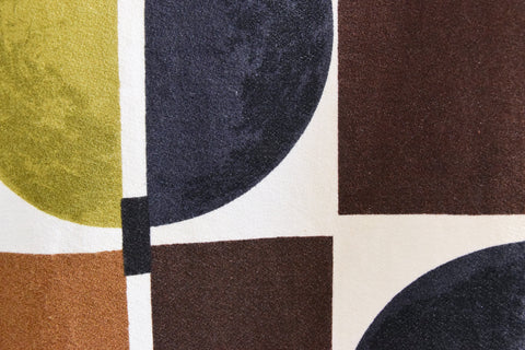 Vintage Small Single 1950s Geometric Screen Printed Curtain 'Diablo' by Tootal