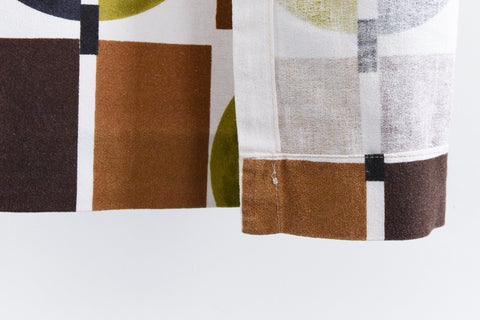 Vintage Small Single 1950s Geometric Screen Printed Curtain 'Diablo' by Tootal
