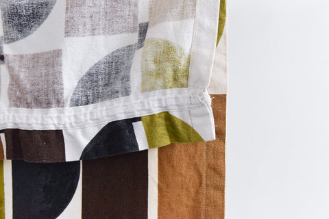 Vintage Small Single 1950s Geometric Screen Printed Curtain 'Diablo' by Tootal
