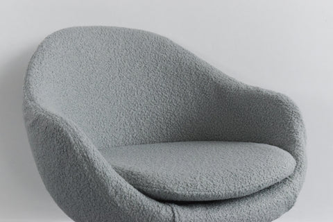Vintage Small Swivel Upholstered Arm Chair in Green Sea Foam Colour