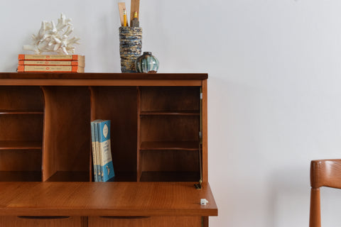 Vintage Small Teak Bureau / Cabinet