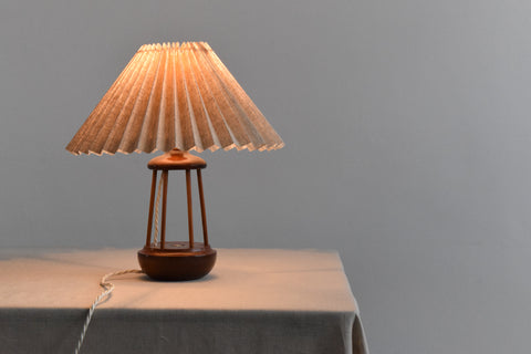 Vintage Small Teak Table Lamp Base from SS Canberra