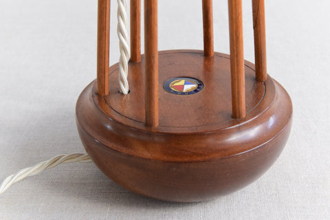 Vintage Small Teak Table Lamp Base from SS Canberra