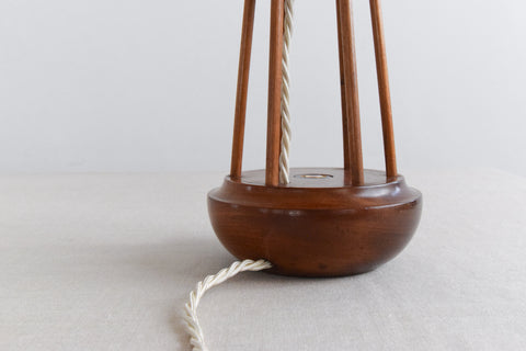 Vintage Small Teak Table Lamp Base from SS Canberra