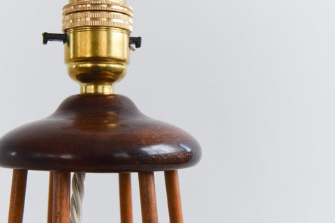 Vintage Small Teak Table Lamp Base from SS Canberra