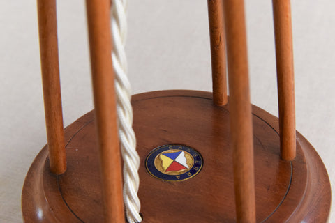 Vintage Small Teak Table Lamp Base from SS Canberra