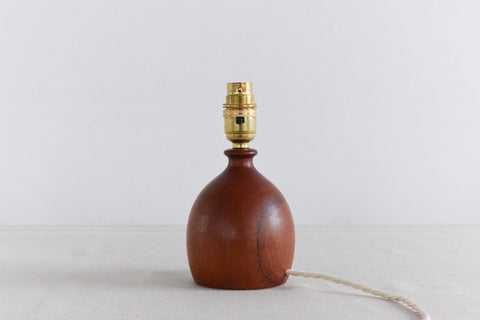 Vintage Small Teak Turned Table Lamp Base