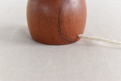 Vintage Small Teak Turned Table Lamp Base