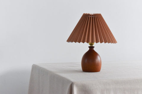 Vintage Small Teak Turned Table Lamp Base