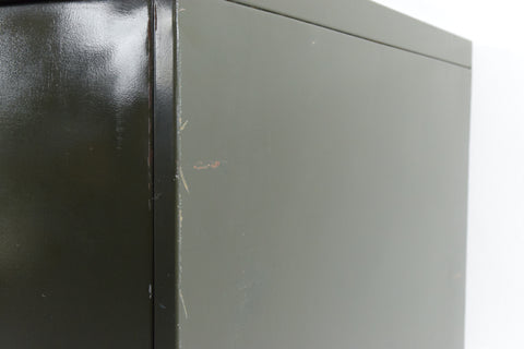 Vintage Small Three Drawer Green Metal Filing Cabinet