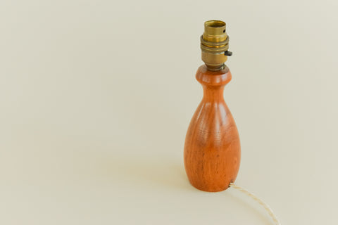 Vintage Small Teak Turned Table Lamp Base