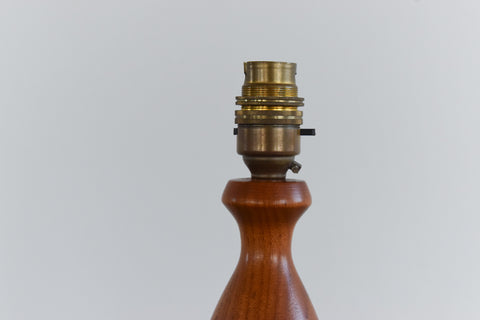 Vintage Small Teak Turned Table Lamp Base