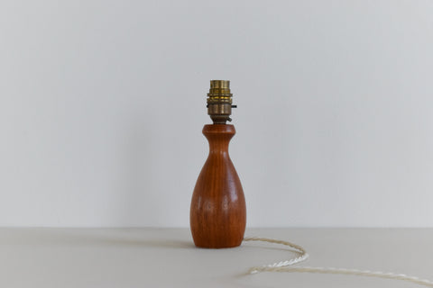Vintage Small Teak Turned Table Lamp Base