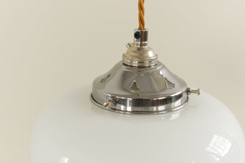 Vintage Small White Opaline Pendant Lamp Shade