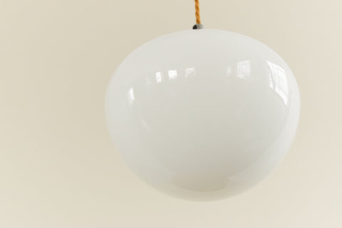 Vintage Small White Opaline Pendant Lamp Shade