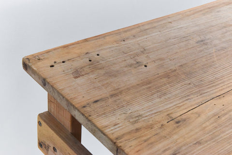 Vintage Small Rustic Wooden Folding Trestle Table