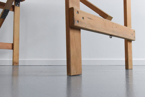 Vintage Small Rustic Wooden Folding Trestle Table