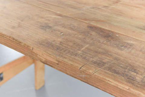Vintage Small Rustic Wooden Folding Trestle Table