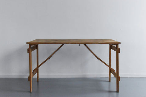 Vintage Small Rustic Wooden Folding Trestle Table
