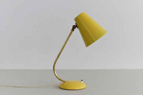Vintage Small Yellow Swedish Desk Lamp by EWA