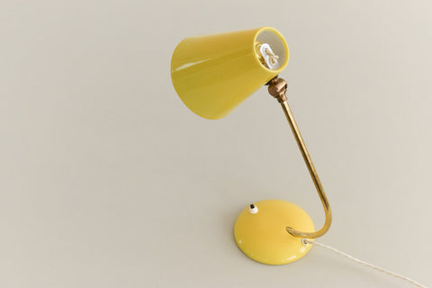 Vintage Small Yellow Swedish Desk Lamp by EWA