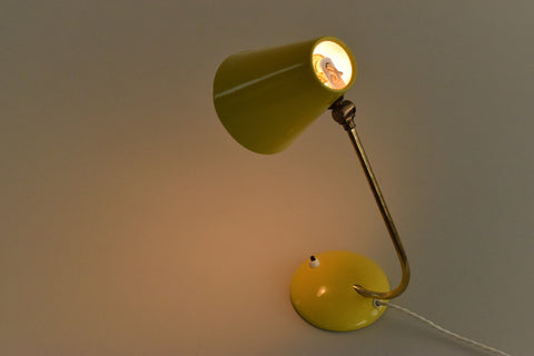Vintage Small Yellow Swedish Desk Lamp by EWA