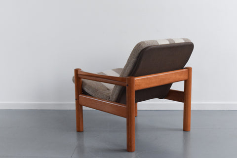 Vintage Teak Framed Two Seater Sofa and Arm Chair Set by Domino Mobler