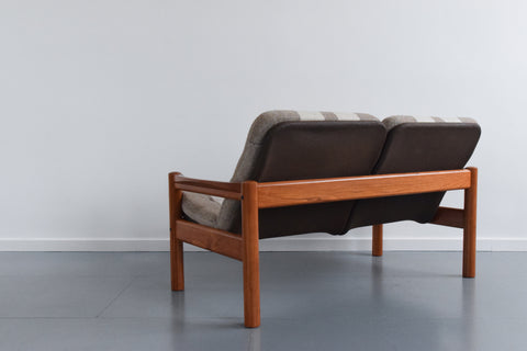 Vintage Teak Framed Two Seater Sofa and Arm Chair Set by Domino Mobler
