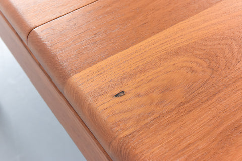 Vintage Solid Teak Extending Danish Dining Table by Glostrup Møbelfabrik