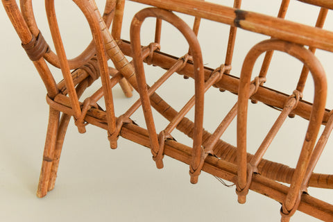 Vintage Bamboo Magazine Rack
