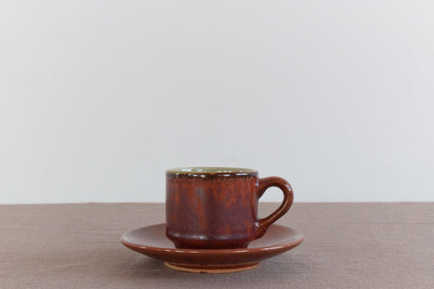 Vintage Studio Pottery Boxed Espresso Cup and Saucer Set