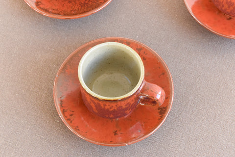 Vintage Studio Pottery Boxed Espresso Cup and Saucer Set